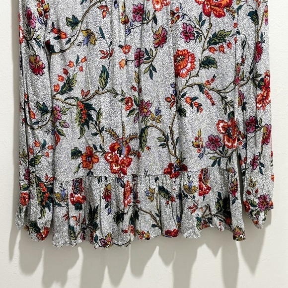 ANTHROPOLOGIE MAEVE Women’s Ivory Black Polka Dot Floral Peasant Blouse Size 4 - Picture 6 of 8